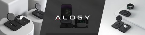 Alogy Ładowarka indukcyjna 3w1 składana Alogy MagCharge Foldable Pro do MagSafe do Apple iPhone Watch AirPods Czarna Alogy Ładowarka indukcyjna 3w1 składana Alogy MagCharge Foldable Pro do MagSafe do Apple iPhone Watch AirPods Czarna