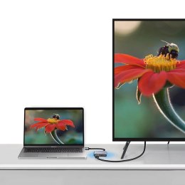 UGreen Adapter Ugreen CM162 USB-C HDMI VGA USB-A 3.0 PD 100W 4K Szary