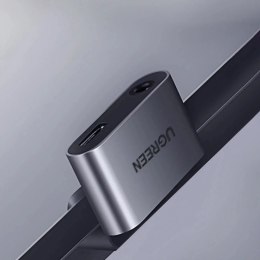 UGreen Adapter Ugreen CM193 USB-C do mini jack 3.5 mm + USB-C Ładowanie Szary