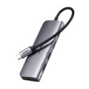 UGreen Adapter Ugreen CM195 USB-C HDMI USB-A SD TF PD 100W Hub 6w1 Szary