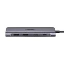 UGreen Adapter Ugreen CM195 USB-C HDMI USB-A SD TF PD 100W Hub 6w1 Szary