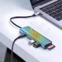 UGreen Adapter Ugreen CM195 USB-C HDMI USB-A SD TF PD 100W Hub 6w1 Szary