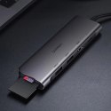 UGreen Adapter Ugreen CM195 USB-C HDMI USB-A SD TF PD 100W Hub 6w1 Szary