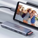 UGreen Adapter Ugreen CM195 USB-C HDMI USB-A SD TF PD 100W Hub 6w1 Szary