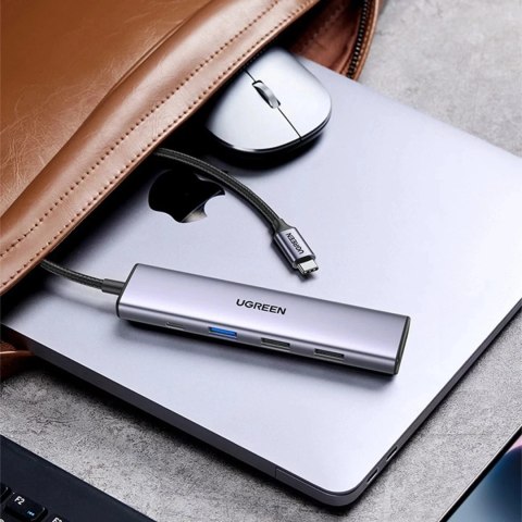 UGreen Adapter Ugreen CM478 USB-C do HDMI / USB-A 3.0 / 2x USB 2.0 / PD Szary UGreen Adapter Ugreen CM478 USB-C do HDMI / USB-A 3.0 / 2x USB 2.0 / PD Szary