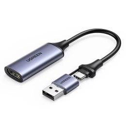 UGreen Adapter Ugreen CM489 HDMI do USB-A/USB-C Grabber 1080p 30Hz Szary
