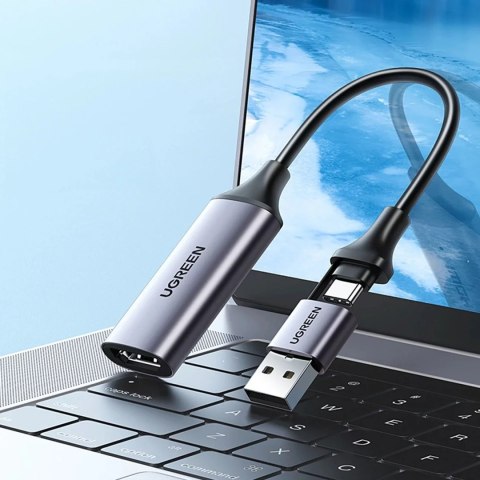 UGreen Adapter Ugreen CM489 HDMI do USB-A/USB-C Grabber 1080p 30Hz Szary UGreen Adapter Ugreen CM489 HDMI do USB-A/USB-C Grabber 1080p 30Hz Szary