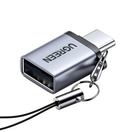 UGreen Adapter Ugreen US270 USB-C do USB-A 3.0 OTG ze smyczą 5Gb/s Szary