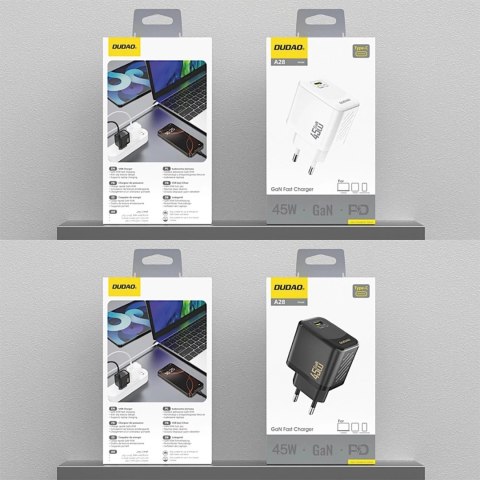 Dudao Ładowarka sieciowa Dudao A28 GaN 45W USB-C | Szybka, Kompaktowa, Uniwersalna Dudao Ładowarka sieciowa Dudao A28 GaN 45W USB-C | Szybka, Kompaktowa, Uniwersalna
