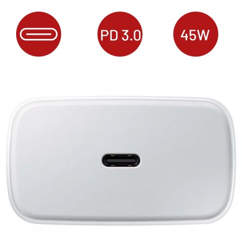 Samsung Ładowarka Sieciowa oryginalna Samsung EP-TA845 Szybkie Ładowanie Fast Charge 45W Biała Samsung Ładowarka Sieciowa oryginalna Samsung EP-TA845 Szybkie Ładowanie Fast Charge 45W Biała