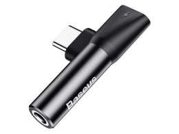 Baseus Adapter Baseus USB-C do Audio Mini Jack 3.5mm + USB-C kątowy L41 Czarny
