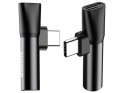 Baseus Adapter Baseus USB-C do Audio Mini Jack 3.5mm + USB-C kątowy L41 Czarny