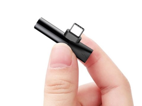 Baseus Adapter Baseus USB-C do Audio Mini Jack 3.5mm + USB-C kątowy L41 Czarny Baseus Adapter Baseus USB-C do Audio Mini Jack 3.5mm + USB-C kątowy L41 Czarny