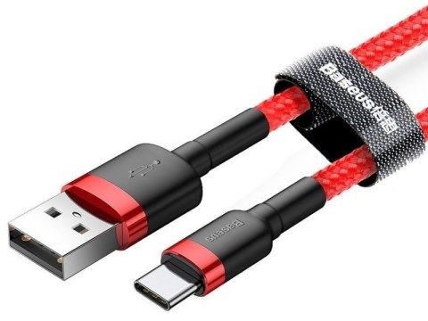 Baseus Baseus Kabel Cafule USB-C Type C 2A 3m Czerwono-czarny Baseus Baseus Kabel Cafule USB-C Type C 2A 3m Czerwono-czarny