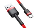 Baseus Baseus Kabel Cafule USB-C Type C 2A 3m Czerwono-czarny