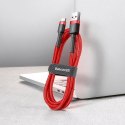 Baseus Baseus Kabel Cafule USB-C Type C 2A 3m Czerwono-czarny