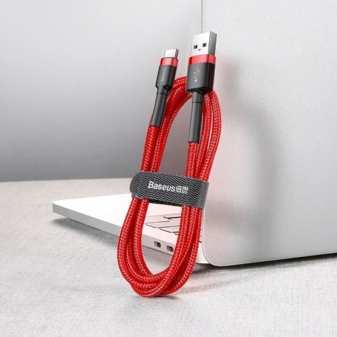 Baseus Baseus Kabel Cafule USB-C Type C 2A 3m Czerwono-czarny Baseus Baseus Kabel Cafule USB-C Type C 2A 3m Czerwono-czarny