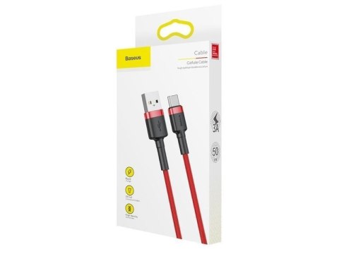 Baseus Baseus Kabel Cafule USB-C Type C 2A 3m Czerwono-czarny Baseus Baseus Kabel Cafule USB-C Type C 2A 3m Czerwono-czarny