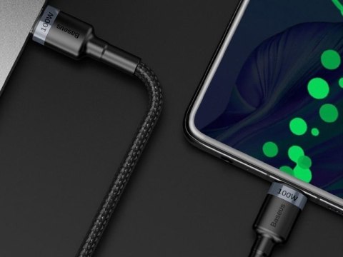 Baseus Kabel 2m Baseus Cafule USB-C Quick Charge 3.0 PD 2.0 100W 5A Szary Baseus Kabel 2m Baseus Cafule USB-C Quick Charge 3.0 PD 2.0 100W 5A Szary