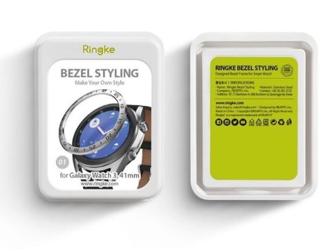 Ringke Nakładka Ringke Bezel na tachymetr do Samsung Galaxy Watch 3 41mm Silver 01 Ringke Nakładka Ringke Bezel na tachymetr do Samsung Galaxy Watch 3 41mm Silver 01