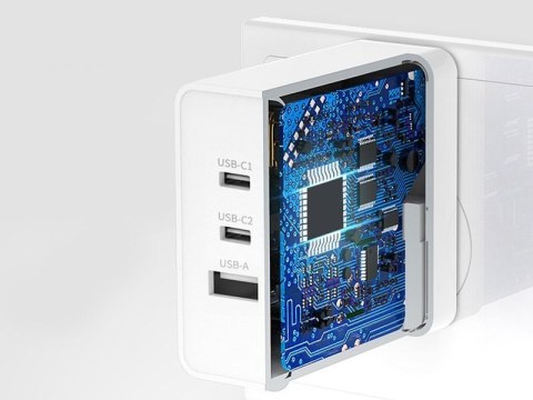 Rock Ładowarka sieciowa USB + 2x USB-C Rock Gan UE/ USA + Kabel USB-C Type C Rock Ładowarka sieciowa USB + 2x USB-C Rock Gan UE/ USA + Kabel USB-C Type C
