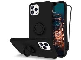 Alogy Etui silikonowe Ring Ultra Slim Alogy do iPhone 12/ 12 Pro 6.1 Czarne