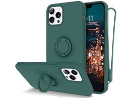 Alogy Etui silikonowe Ring Ultra Slim Alogy do iPhone 12/ 12 Pro 6.1 Zielone