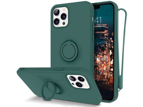 Alogy Etui silikonowe Ring Ultra Slim Alogy do iPhone 12/ 12 Pro 6.1 Zielone Alogy Etui silikonowe Ring Ultra Slim Alogy do iPhone 12/ 12 Pro 6.1 Zielone