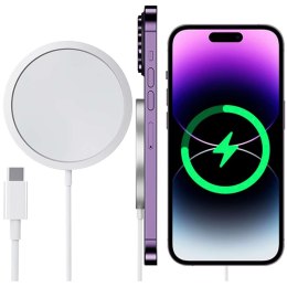 Alogy Ładowarka indukcyjna do iPhone 12/13/14/15/16 PRO / MAX/ MINI/ ULTRA Alogy do MagSafe bezprzewodowa 20W Biała