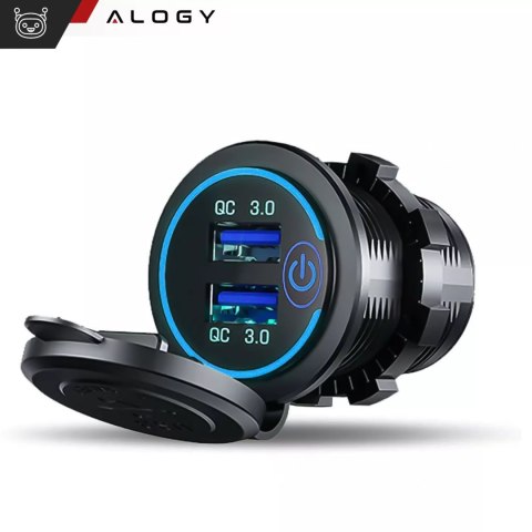 Alogy Ładowarka samochodowa / do motocykla zasilacz konektory Alogy 2x USB QC 3.0 LED Alogy Ładowarka samochodowa / do motocykla zasilacz konektory Alogy 2x USB QC 3.0 LED