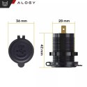 Alogy Ładowarka samochodowa / do motocykla zasilacz konektory Alogy 2x USB QC 3.0 LED