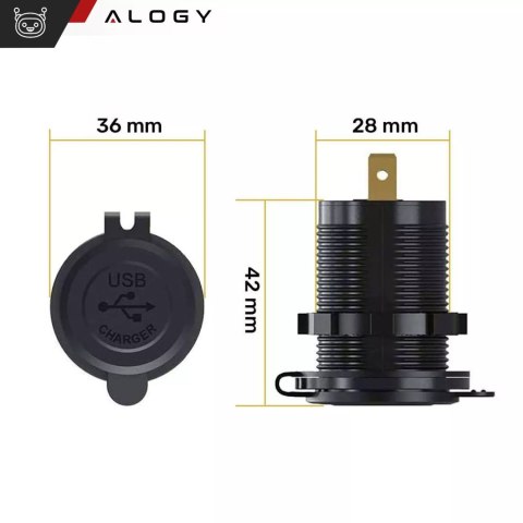 Alogy Ładowarka samochodowa / do motocykla zasilacz konektory Alogy 2x USB QC 3.0 LED Alogy Ładowarka samochodowa / do motocykla zasilacz konektory Alogy 2x USB QC 3.0 LED