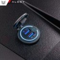 Alogy Ładowarka samochodowa / do motocykla zasilacz konektory Alogy 2x USB QC 3.0 LED