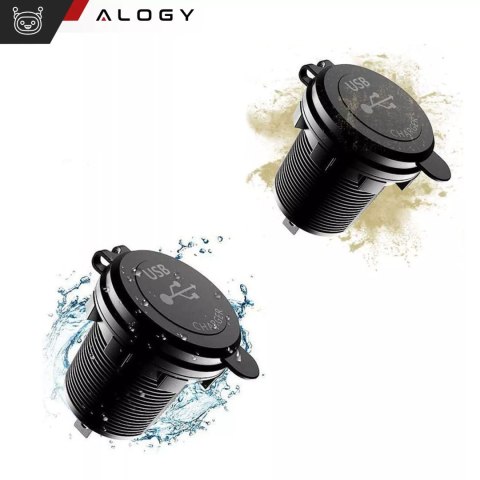 Alogy Ładowarka samochodowa / do motocykla zasilacz konektory Alogy 2x USB QC 3.0 LED Alogy Ładowarka samochodowa / do motocykla zasilacz konektory Alogy 2x USB QC 3.0 LED