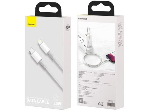 Baseus Kabel 2m Baseus przewód USB-C Type C na Lightning PD 20W White Baseus Kabel 2m Baseus przewód USB-C Type C na Lightning PD 20W White