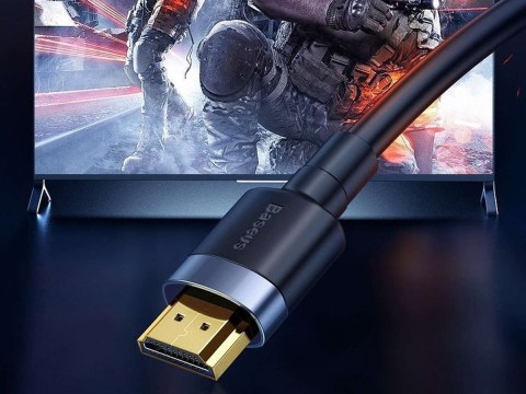Baseus Kabel HDMI- HDMI 2.0 Baseus Cafule FULL HD 4K 60Hz 3D 5m Czarno-szary Baseus Kabel HDMI- HDMI 2.0 Baseus Cafule FULL HD 4K 60Hz 3D 5m Czarno-szary