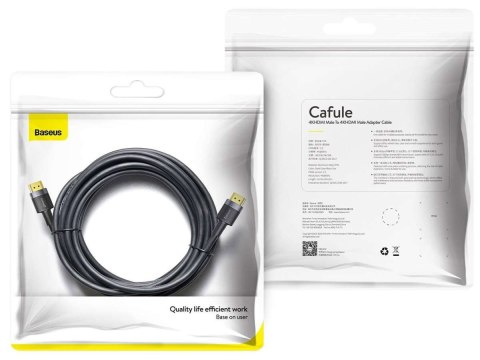 Baseus Kabel HDMI- HDMI 2.0 Baseus Cafule FULL HD 4K 60Hz 3D 5m Czarno-szary Baseus Kabel HDMI- HDMI 2.0 Baseus Cafule FULL HD 4K 60Hz 3D 5m Czarno-szary