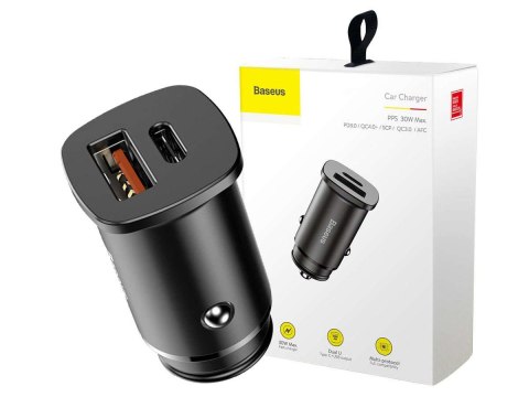 Baseus Ładowarka samochodowa Baseus Square PPS QC 4.0 / PD 3.0 5A 30W Czarna Baseus Ładowarka samochodowa Baseus Square PPS QC 4.0 / PD 3.0 5A 30W Czarna