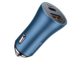 Baseus Ładowarka samochodowa Baseus USB+ USB-C QC3.0 PD 40W Blue
