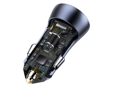 Baseus Ładowarka samochodowa Baseus USB+ USB-C QC3.0 PD 40W Grey Baseus Ładowarka samochodowa Baseus USB+ USB-C QC3.0 PD 40W Grey