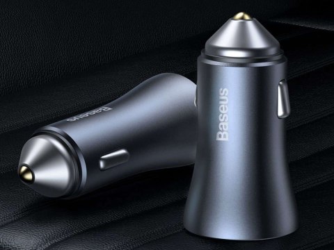 Baseus Ładowarka samochodowa Baseus USB+ USB-C QC3.0 PD 40W Grey Baseus Ładowarka samochodowa Baseus USB+ USB-C QC3.0 PD 40W Grey