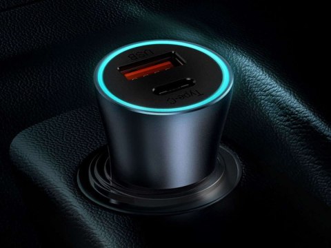 Baseus Ładowarka samochodowa Baseus USB+ USB-C QC3.0 PD 40W Grey Baseus Ładowarka samochodowa Baseus USB+ USB-C QC3.0 PD 40W Grey