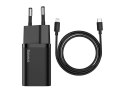Baseus Ładowarka sieciowa Baseus USB-C PD 20W + Kabel USB-C do Lightning 1m
