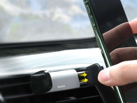 Baseus Uchwyt samochodowy na telefon Baseus do kratki nawiewu Czarny Baseus Uchwyt samochodowy na telefon Baseus do kratki nawiewu Czarny