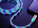 Alogy Kabel 1m Alogy magnetyczny świecący przewód LED USB-C Type C Wielokolorowy