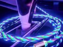 Alogy Kabel 1m Alogy magnetyczny świecący przewód LED USB-C Type C Wielokolorowy