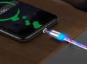 Alogy Kabel 1m Alogy magnetyczny świecący przewód LED USB-C Type C Wielokolorowy
