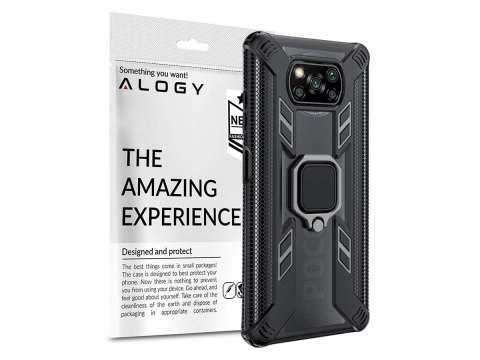 Alogy Pancerne etui Alogy Ring Carbon Holder do Xiaomi Poco X3 NFC Alogy Pancerne etui Alogy Ring Carbon Holder do Xiaomi Poco X3 NFC