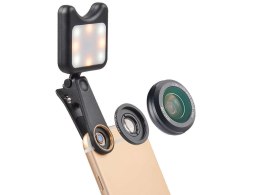 Apexel Apexel APL-3663FL Obiektyw 0.36X Wide Angle 15X Makro +Lampka LED black