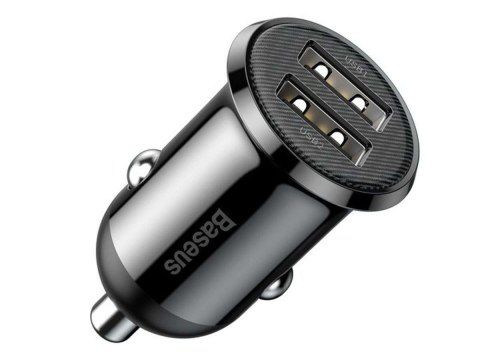 Baseus Ładowarka samochodowa Baseus Grain Pro Car Charger 2x USB 4.8A Czarna Baseus Ładowarka samochodowa Baseus Grain Pro Car Charger 2x USB 4.8A Czarna